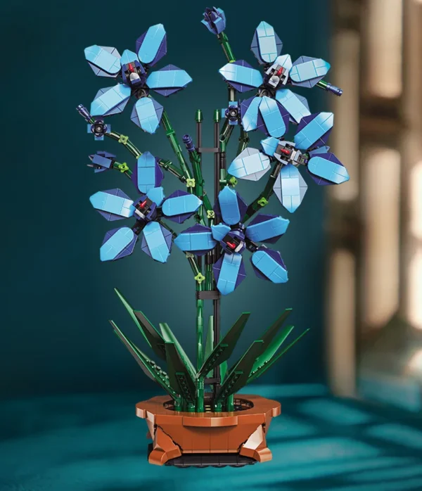 Bouquet Flower Cymbidium Faberi Bonsai Potted Plant Home Decoration Building Blocks - Image 3