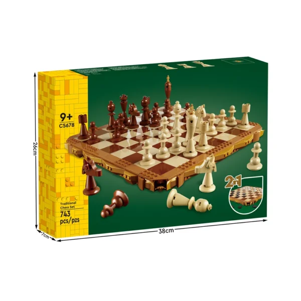Family Game Traditional Chess Set Building Blocks 743PCS - Image 8