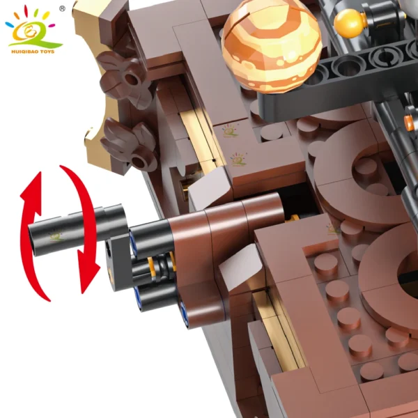 HUIQIBAO MOC Space Solar system orbit planet Model small Building Block Aerospace Ornament Brick Toy For Children Desk Decor. - Image 4