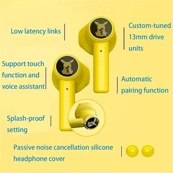 Razer Pokemon Pikachu Bluetooth Headset Bluetooth 5.0 in-Ear Headset Touch Control, Pokeball Charging Design - Image 3